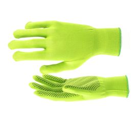 Перчатки Россия нейлон, ПВХ точка, 13 класс, цвет изумрудный, L 67828 