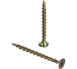 Саморезы с потайной головкой и крупным шагом Профикреп жёлтый цинк пакет, 3,5х41 12 шт 111985 