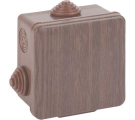 Коробка распаячная открытой установки ЭРА КОР (дуб), 100х100х50мм, с гермовводами, 8 входов, IP54 Б0043224 