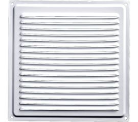Решётка металлическая с сеткой (белая; 100x100 мм) Эвент ВРС 