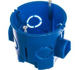 Установочная коробка ЭРА КУТС 68х60мм для твердых стен саморез, стыковочные узлы, синяя IP20 Б0039187 