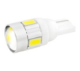 Автолампа диод T10 W5W 6 SMD диодов 1-контурная с линзой белая SKYWAY S08201127 