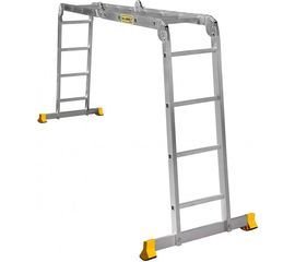 Алюминиевая профессиональная четырехсекционная шарнирная лестница Алюмет Серия Т4 Т 444 