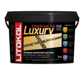 Затирочная смесь LITOCHROM1-6 LUXURY C.470 LITOKOL, черная 2kg bucket 354250003 