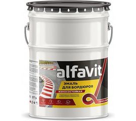 Износостойкая эмаль для бордюров KRAFOR белая, 7 кг 211803 