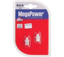 Автолампа T5 W2х4.6d с патроном B8.5d 1 SMD 3528 WHITE MEGAPOWER M-50213W-2бл 