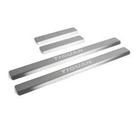 Накладки на пороги Rival для Volkswagen Tiguan II 2016-2020 2020-н.в., нерж. сталь, с надписью, 4 шт., NP.5807.3 