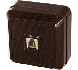 Розетка открытой установки TФ RJ-11 IP20, бук TDM Ладога SQ1801-0041 