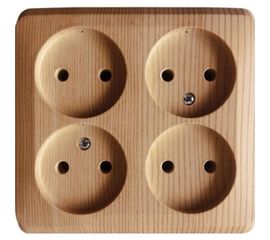 Розетка Schneider Electric 4-м ОП Этюд 16А IP20 без заземления, сосна SchE PA16-205D 293413 