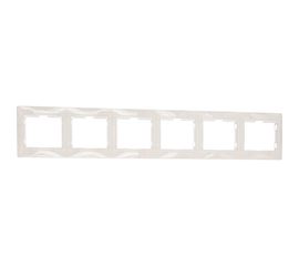 Рамка UNIVersal Севиль 6-ти местная, горизонтальная, белая 1043 