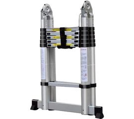 Двухсторонняя телескопическая лестница с шарниром Алюмет 1.9+1.9 м DTLH 1.9 