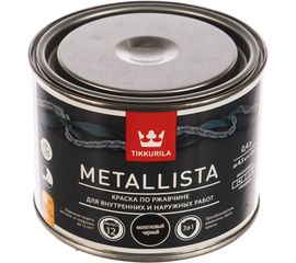 Краска по ржавчине TIKKURILA 3 в 1 metallista молотковая черная 0,4 л 203636 