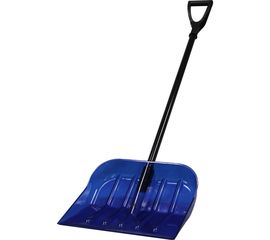 Снеговая лопата из поликарбоната CARBOLUX ПК-1 синяя с алюминиевым черенком и ручкой 11410 