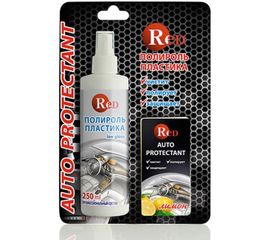 Матовый полироль пластика RED с губкой "ЛИМОН" Low Gloss 250мл в бл. R4265 