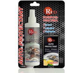 Полироль пластика RED Middle Gloss полуглянцевый, с губкой, лимон, 250 мл R4255 