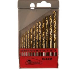 Набор сверл по металлу 2-8 мм с покрытием из нитрида титана, 13шт. Hobbi 35-0-031 