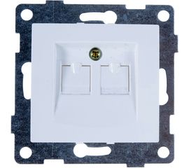Телефонная розетка GUSI ELECTRIC Bravo RJ12, двойная, СУ, белый С10Т2-001 