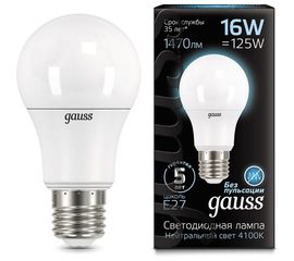 Лампа Gauss LED A60 16W E27 1470lm 4100K 102502216 