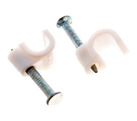 Круглый крепеж кабеля REXANT 4 мм, белый 50шт 07-4004 