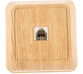 Розетка открытой установки TФ RJ-11 IP20, сосна TDM Ладога SQ1801-0057 