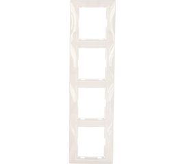 Горизонтальная 4-х местная рамка, белая UNIVersal Севиль C0046 