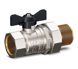 Шаровой кран LD Pride латунный, внутренняя резьба/"американка", ручка-бабочка, 3/4" 47.20.В-ГШ.Б 