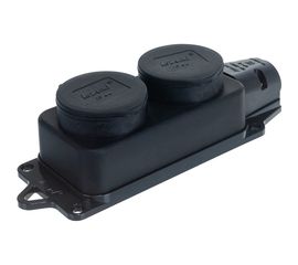 Двойная розетка наружной установки LEZARD 110 с заглушками 2Р+РЕ 1х16А 220-240V 106-0400-0110 