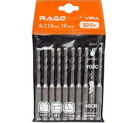 Набор буров по бетону 6x110 мм SDS-plus 10 шт VIRA RAGE 531611 
