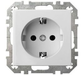Розетка с заземлением LIREGUS Эпсилон IKL 16-404-01 E/B белая без рамки 28-016 