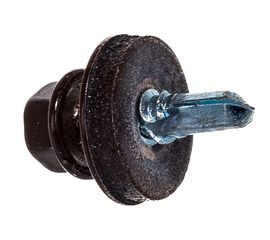 Кровельный саморез Tech-Krep КР сверло 5,5х19 RAL-8017 шоколадно-коричневый, 60 шт, коробка с окном 125702 