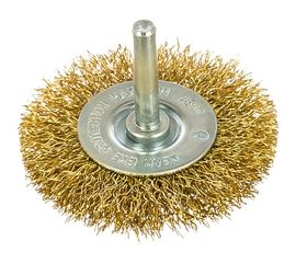 Щётка круглая, гофрированная латунная проволока №053 (63 мм; хвостовик 6 мм) для дрелей Атака 22343 