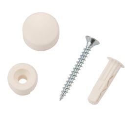 Крепление для зеркала ЕВРОПАРТНЕР белое, гладкое, комплект втулка+колпачек 88017 