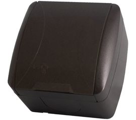 Розетка TDM 2П+3 открытой установки IP54 16А с крышкой шоколад Селигер SQ1818-0213 