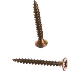 Универсальный саморез по дереву КрепСтройГрупп 3,5х30 желтый цинк, 500 шт. 145408 