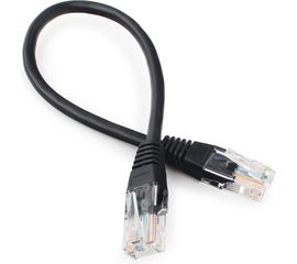 Патч-корд Cablexpert UTP категория 5e, 0.25м, литой, многожильный PP12-0.25M/BK 