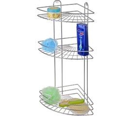 Полка в ванную EUROHOUSE 3-х секционная, угловая 23х23х58,5 см, хром 14324 