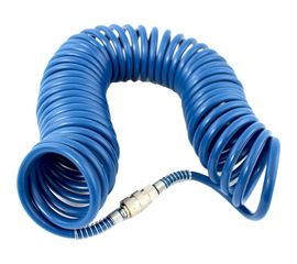 Шланг спиральный синий с быстросъемными соединениями профи (5 м; 5х8 мм; 20 бар) Pegas pneumatic 4910 
