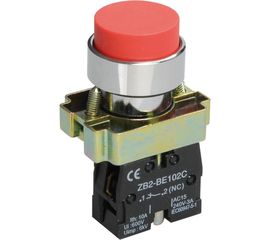 Кнопка управления IEK LAY5-BL42 без подсветки, красная, 1р, ИЭК BBT71-BL-K04 
