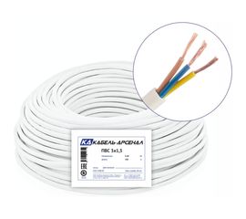 Провод Кабель-Арсенал ПВС 3х1,5 ГОСТ - 100 м 51351 