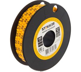 Кабель-маркер STEKKER PE для провода сеч.1,5мм, желтый, CBMR15-PE 39096 