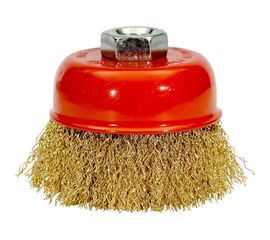 Щетка чашечная (85 мм; М14; сталь латунированная волнистая 0.3 мм) VMX 511719 