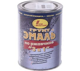 Грунт-эмаль по ржавчине 3в1 НОВБЫТХИМ черная 1 л 1/12 1480 
