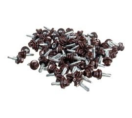 Кровельный саморез Качественный КРЕПЕЖ коричневый RAL 8017, 5.5х19 мм, 90 шт 0300123 КЧ 