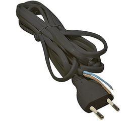 Черный сетевой кабель с плоской вилкой Volsten S-LRB, 9349 