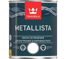 Краска по ржавчине 3 в 1 TIKKURILA Metallista Молотковая черная 2,5 л 203638 