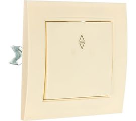 Одноклавишный проходной выключатель, слоновая кость UNIVersal Бриллиант 7948592 