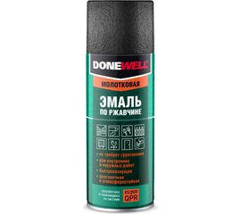 Молотковая эмаль по ржавчине DONEWELL серебристо-черная 520мл 11604667 