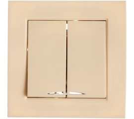 Двухклавишный выключатель с подсветкой, слоновая кость UNIVersal Бриллиант 7948639 