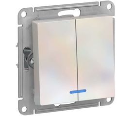 Механизм выключателя Schneider Electric 2-кл. ATLAS DESIGN с подсветкой сх.5а 10АХ жемчуг 1240291 