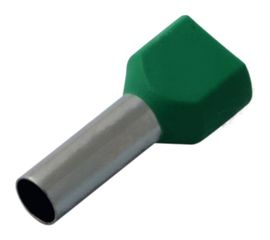 Штыревой втулочный изолированный наконечник REXANT F-14мм 2х6кв.мм 6.0-14/НГи2 6,0-14 зеленый 08-2811 